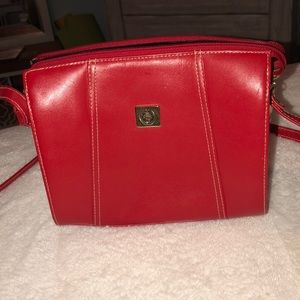 Red satchel purse